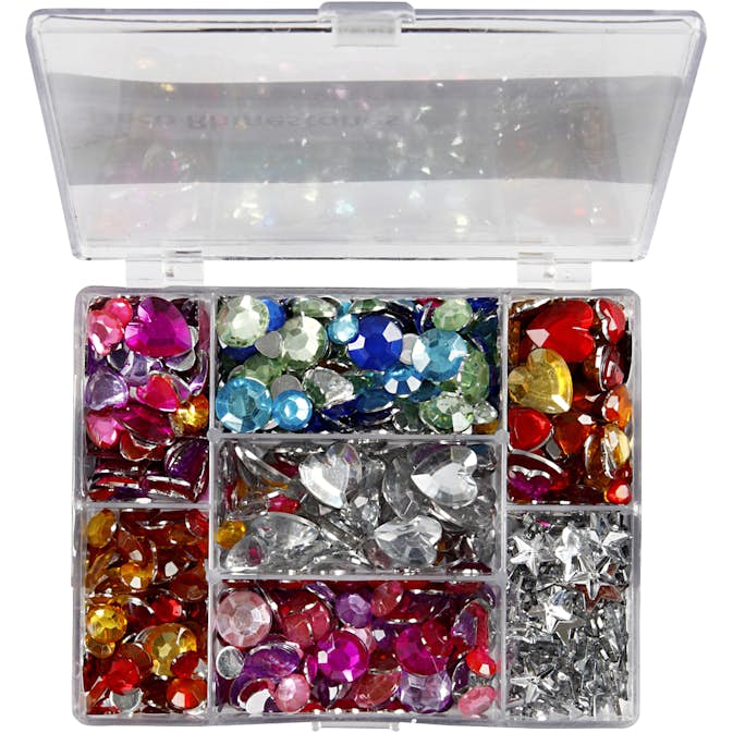 Rhinestones Creativ Company Runda,Stjärnor,Hjärtan 300 St/1 Förp