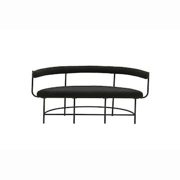 Sittbänk Vind Stallhagen x Josefin Lustig Svart Bänk med Ryggstöd Boucle/Stål 165 cm