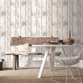 Lantliga Tapeter WOW Trä 5342871 Non Woven, Mönstrad Vit