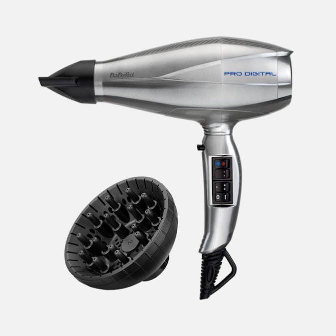 Hårfön BaByliss Pro Digital 6000E Hårtork med Diffuser & 2 Fönmunstycken