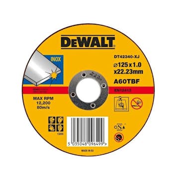 Kapskiva DeWalt DT42340TZ 125 mm 1,2 mm Inox 10-Pack