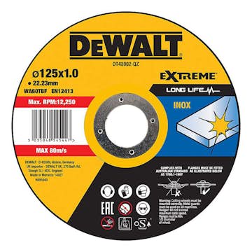 Kapskiva DeWalt DT43902 125X1 mm Inox
