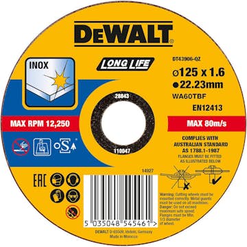 Kapskiva DeWalt DT43906 125X1,6 mm Inox Long Life