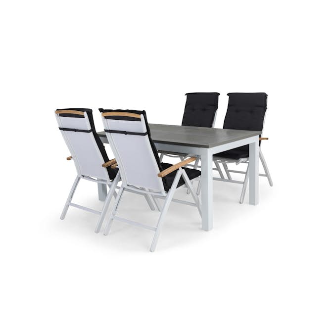 Matgrupp Utomhus Comfort Garden Monaco 152-210 Lyx 4 Vit inkl. Dynor