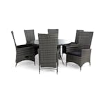 Matgrupp Comfort Garden Thor Matgrupp Utomhus Ø140 med 6 Jenny Ställbar Fåtölj m Dyna