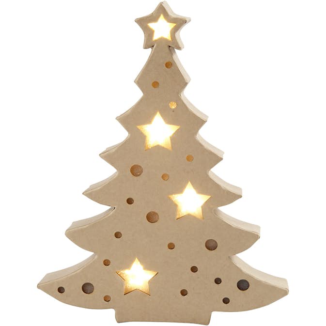 Pappfigur Creativ Company med Inbyggt Ljus Julgran 27x4x21,5 cm 1 St