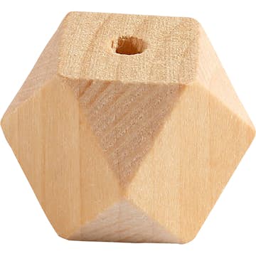 Träpärlor Creativ Company Facettslipade B: 20 mm Hålstl 3 mm 6 St/1 Förp
