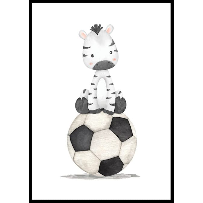 Poster Gallerix Zebra With Soccer Ball