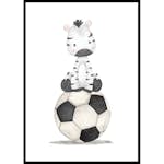 Poster Gallerix Zebra With Soccer Ball