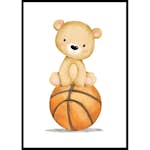 Poster Gallerix Bear With Basketball