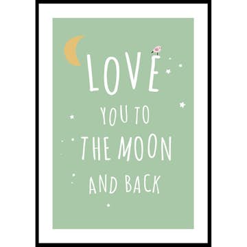 Poster Gallerix To The Moon In Green