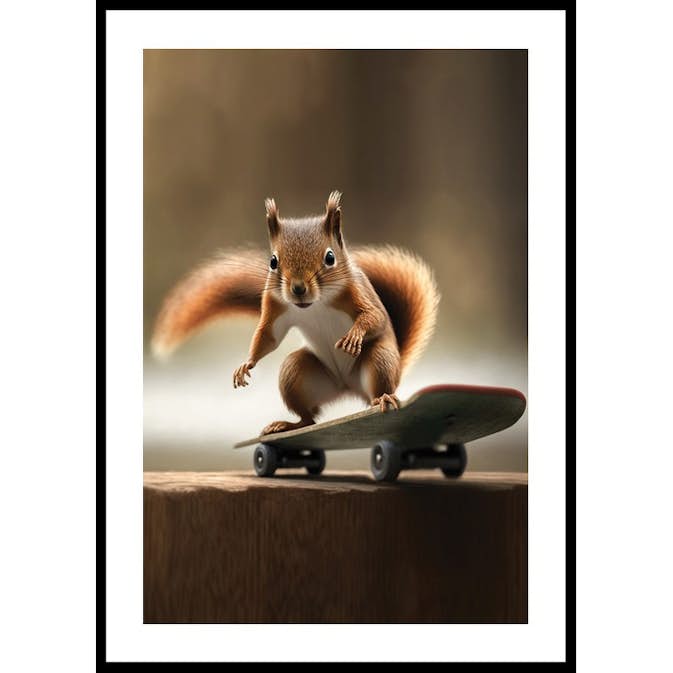 Poster Gallerix Skating Squirrel