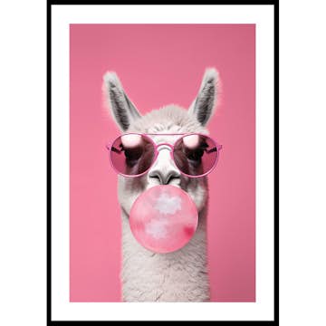 Poster Gallerix Llama With Bubble Gum
