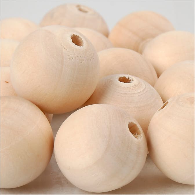 Träpärlor Creativ Company 20 mm Hålstl 4 mm 14 St/1 Förp