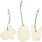 Trädekorationer Creativ Company Kanin Ägg Höna Stl 6 cm Tjocklek 3 mm 9 St/1 Förp