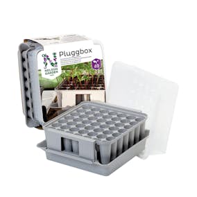 Pluggbox Nelson Garden Pluggbox PlantStart, Grå, Kompakt Minidrivhus för 49 Pluggplantor