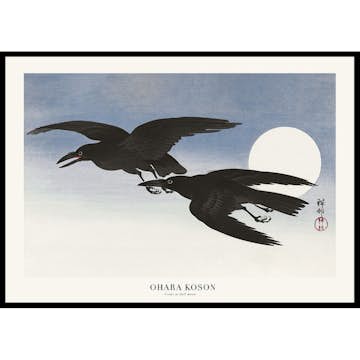 Poster Gallerix Crows At Full Moon By Ohara Koson