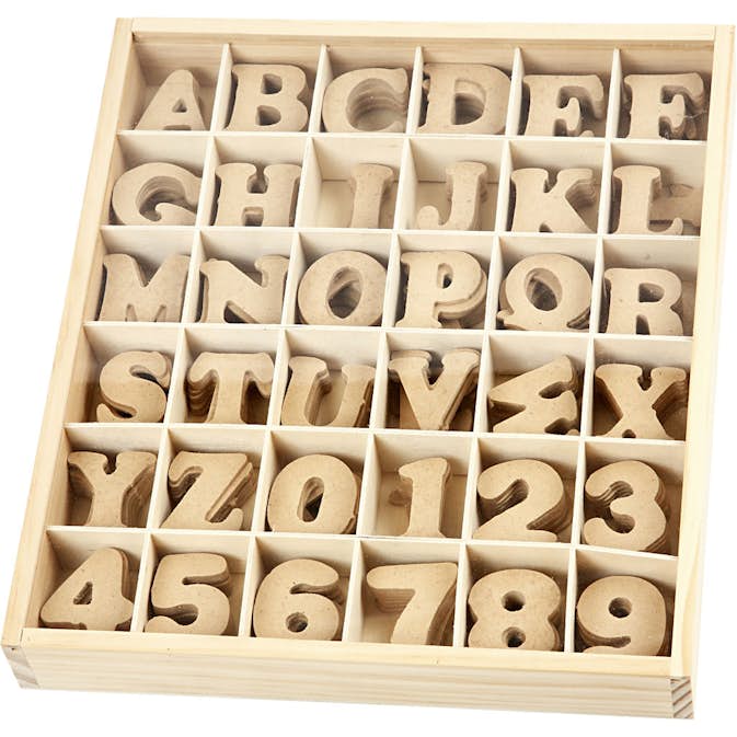 Bokstäver Creativ Company Och Träsiffror 4 cm Tjocklek 25 mm 288 st/1 Förp