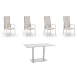 Caféset Hillerstorp Hånger 4st Stapelstolar med Näsby Cafébord 70x120cm