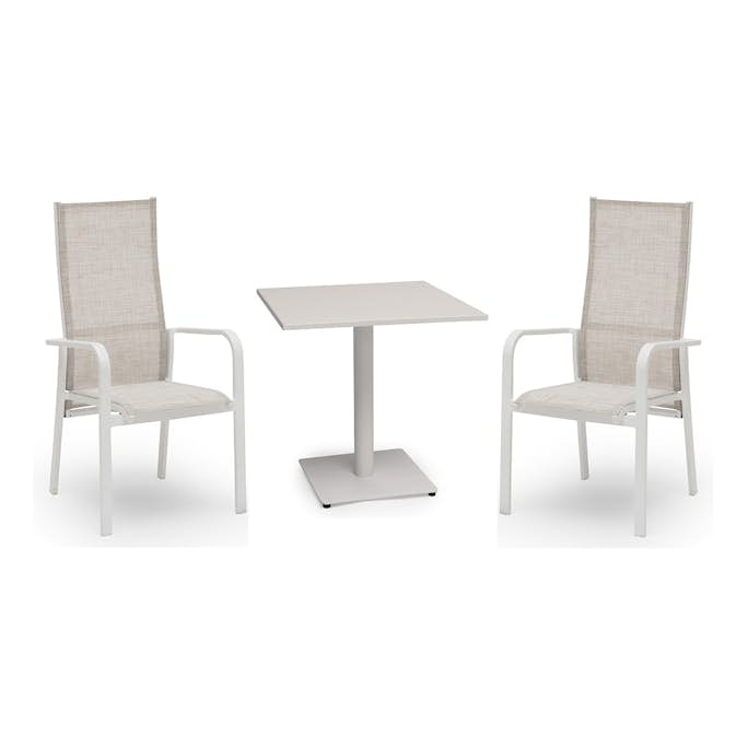 Caféset Hillerstorp Hånger 2st Positionsfåtöljer med Näsby Cafébord 70x70 cm