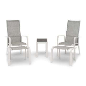 Balkongset Hillerstorp Hånger 2st Positionsfåtöljer med Fotpall och Sidobord