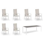 Matgrupp Utomhus Hillerstorp Hånger 6st Positionsfåtöljer med Trädgårdsbord 90x210 cm