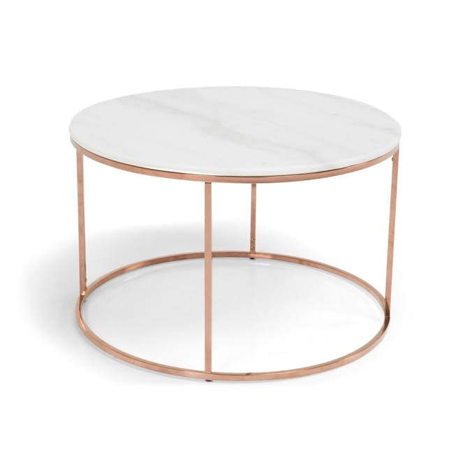 Soffbord In Living Carrie Rund Marmor/Koppar 80 cm
