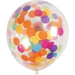 Ballonger Creativ Company med Konfetti Transparent Runda 23 cm 4 st/1 Förp