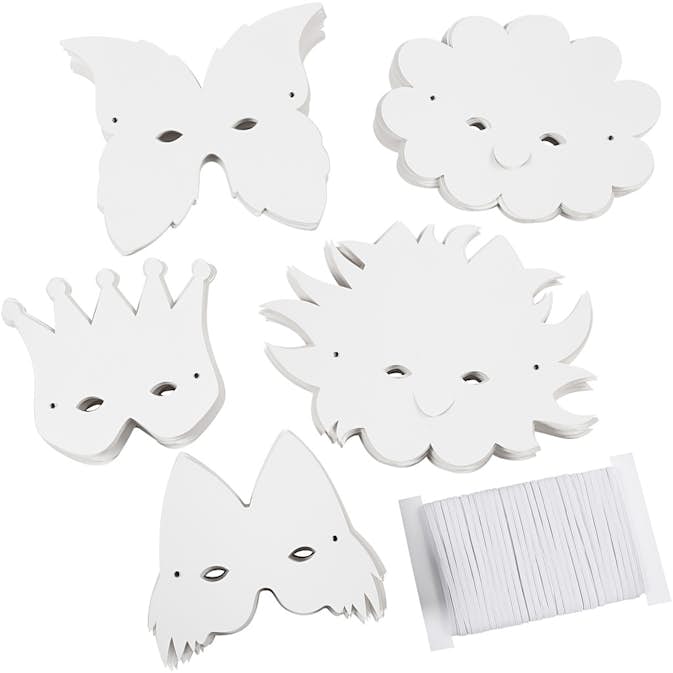 Masker Creativ Company Av Papp Vit 5x20 St/1 Förp