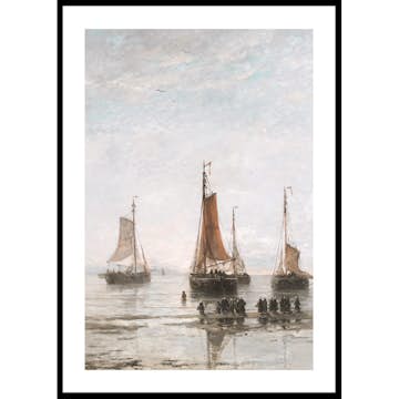 Poster Gallerix Scheveningse Bommen Voor Anker By Hendrik Willem Mesdag