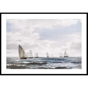 Poster Gallerix Sejlskibe I Sundet Syd For Kronborg By Carl Frederik Sørensen