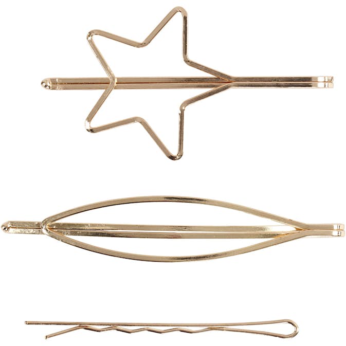 Hårspännen Creativ Company Förgylld, 70xB: 32 mm 3 st/1 Förp