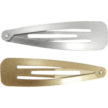 Hårspänne Creativ Company Guld/Silver 66x17 mm 4 st/1 Förp