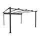 Pergola Skugga 4X4M Svart Ram Mörkgrått Tyg