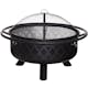 Eldstad Mustang Livingston Utomhus Eldfat 74cm med Gnistskydd och Grillgaller
