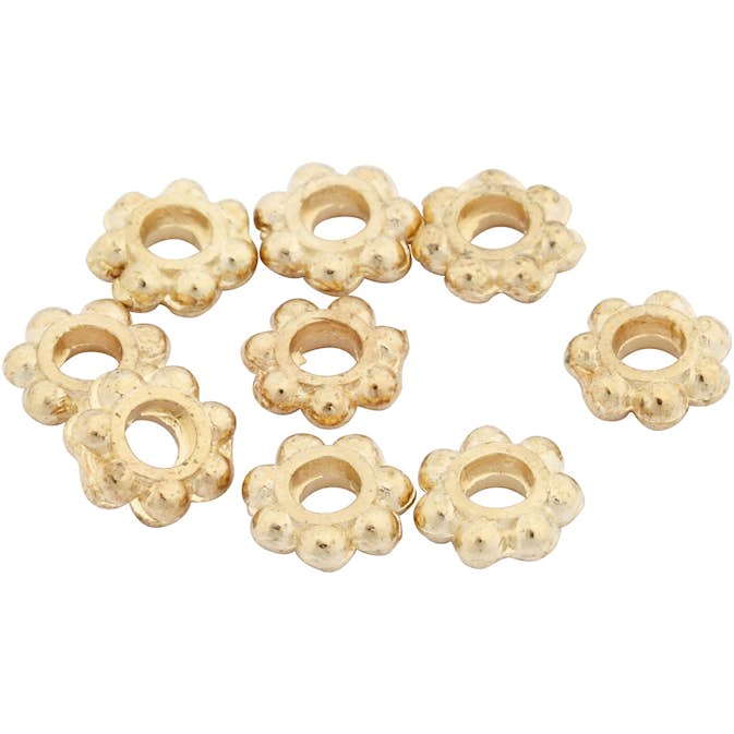 Ledpärlor Creativ Company Förgylld D6 mm Hålstl 2 mm 100 St/1 Förp