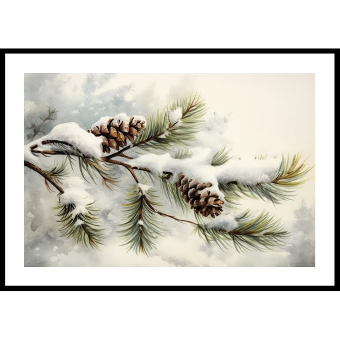 Poster Gallerix Snow Covered Pine Cones