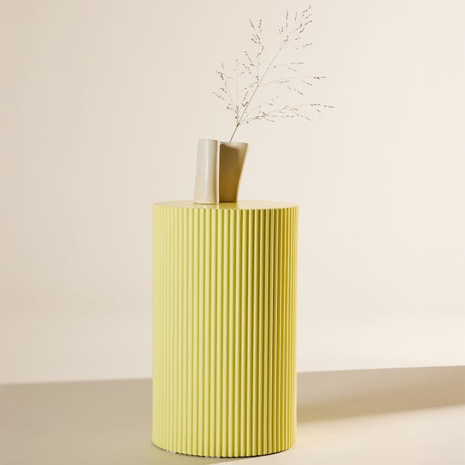 Sidobord Venture Home Lenox Runt Bord/Piedestal Ø30,5cm Yellow