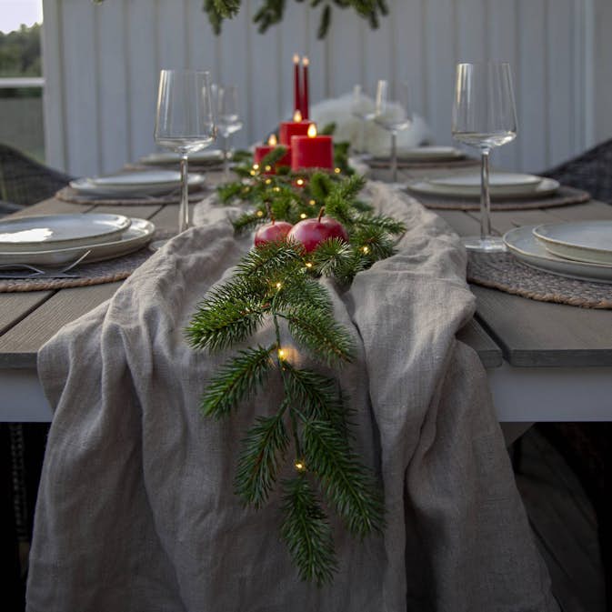 Girlang Star Trading Erna Julpynt Grangirlang 180 cm med LED