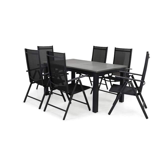 Matgrupp Comfort Garden Monaco 152-210 med 6 Positionsstolar Maggie