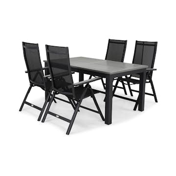 Matgrupp Comfort Garden Monaco med 4 Positionsstolar