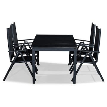 Matgrupp Comfort Garden Tunis 152-210x90 med 4 Positionsstolar Maggie