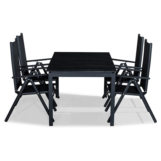 Matgrupp Comfort Garden Tunis 152-210x90 med 4 Positionsstolar Maggie