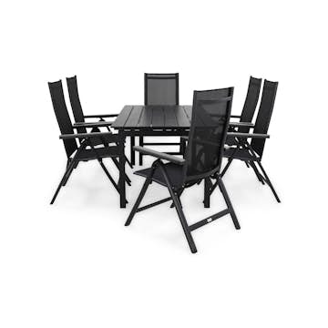 Matgrupp Comfort Garden Portland Matgrupp Utomhus 152-210x90 med 6 Monaco Light Positionsstol