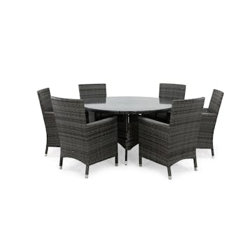 Matgrupp deNoord Thor Rund Ø140 med 6 Armstöd Fåtöljer Lyx