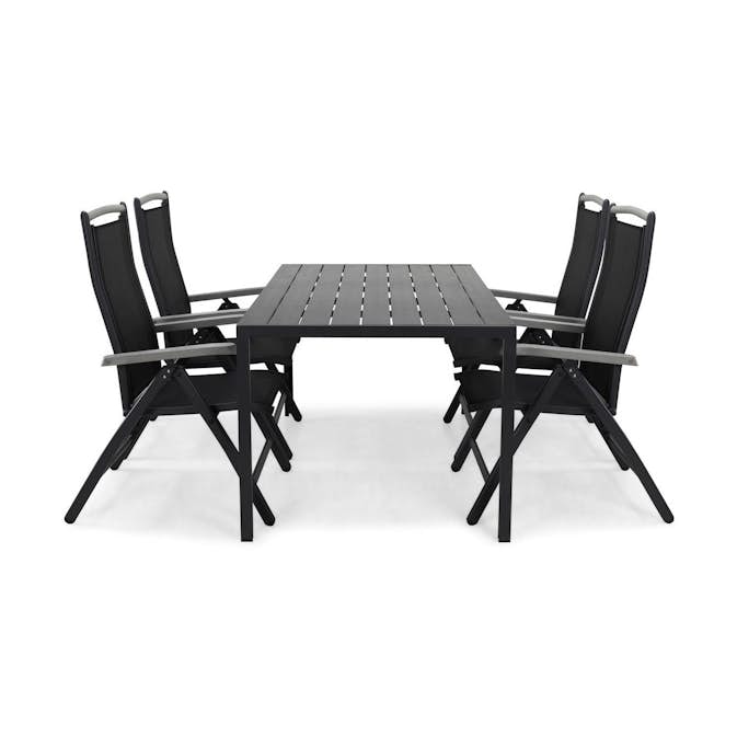 Matgrupp Comfort Garden Tunis Matgrupp Utomhus 150 med 4 Monaco Lyx Positionsstol