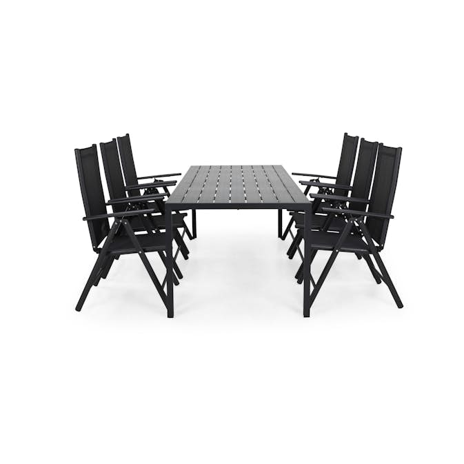 Matgrupp Comfort Garden Tunis 205 med 6 Positionsstolar Maggie