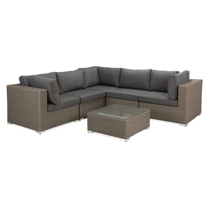 Loungegrupp Comfort Garden Marcus 5-sits Hörn med Lågt Bord Utomhus