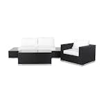Loungegrupp Comfort Garden Bahamas Soffa 3-sits med Utebord Svart/Vit Utomhus