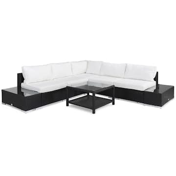 Loungegrupp Comfort Garden Bahamas 5-sits Svart Utomhus